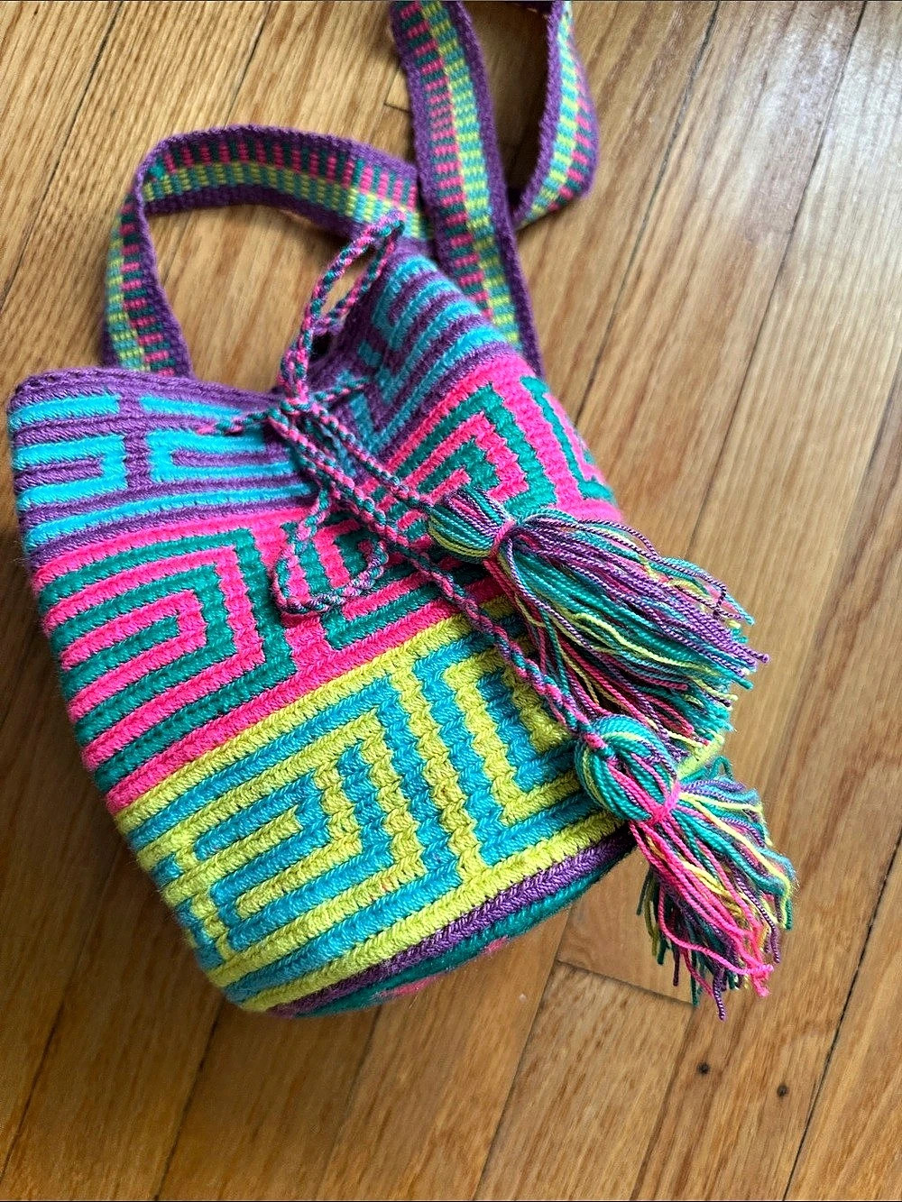 Multicolor Geometric Woven Crossbody Bag from Colombia